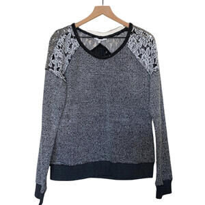 Miss Me Long Sleeve Lace Sequin Sweater Womens Size Medium New